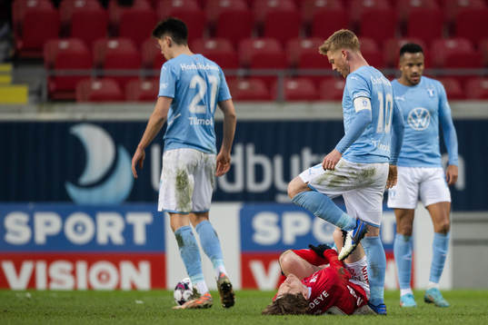 Kalmars Oliver Berg och Malmö FFs Anders Christiansen