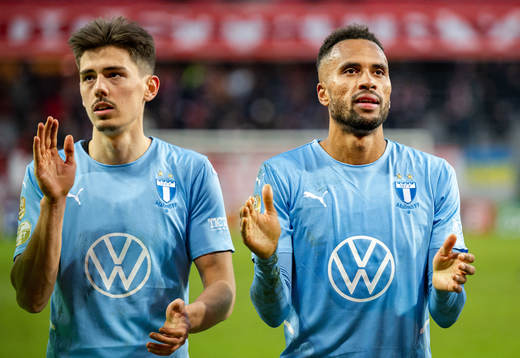 Malmö FFs Dennis Hadzikadunic  och Isaac Kiese Thelin