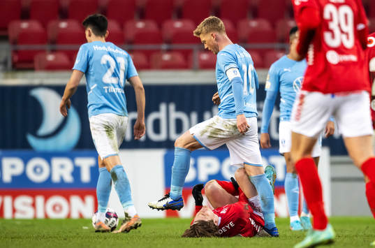 Malmö FFs Anders Christiansen och Kalmars Oliver Berg