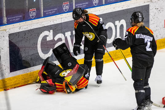 Brynäs målvakt Ellen Jonsson har ont