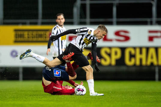 Östers Alex Thor Hauksson och Landskronas Melker Heier