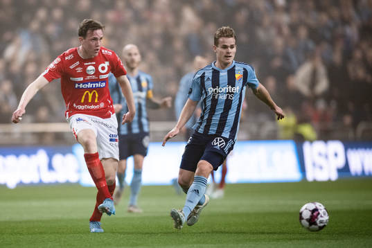 Degerfors Adam Carlén och Djurgårdens Hampus Finndell