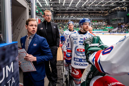 Oskarshamns tränare Martin Filander och assisterande