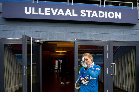 Goalkeeper Guro Pettersen of the Norwegian women's national