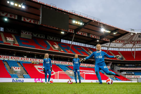 Goalkeeper Guro Pettersen of the Norwegian women's national