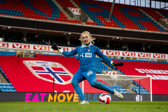 Goalkeeper Sunniva Skoglund of the Norwegian women's