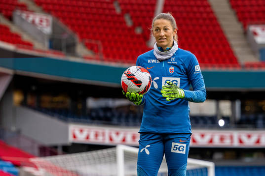 Goalkeeper Cecilie Fiskerstrand of the Norwegian women's