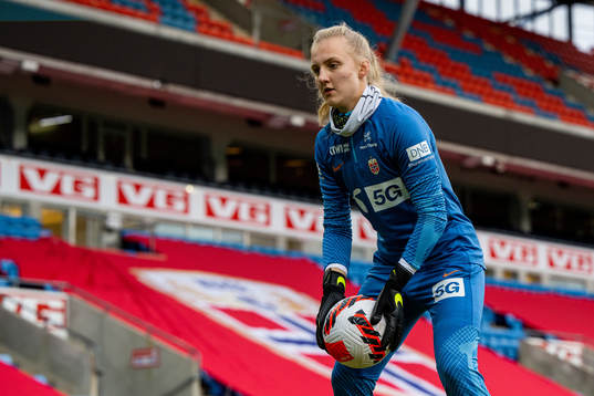 Goalkeeper Sunniva Skoglund of the Norwegian women's