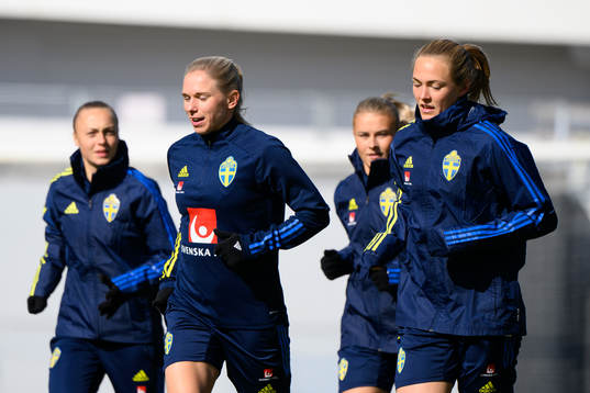 Jonna Andersson and Magdalena Eriksson of the Swedish