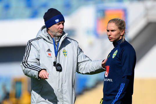 Head coach Peter Gerhardsson and Jonna Andersson of the