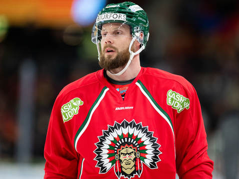 Frölundas Jan Mursak innan kvartsfinal tre i SHL mellan