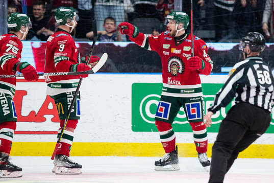 Frölundas Michael Spacek jublar