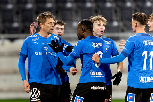 Halmstads Mikael Boman, Erik Ahlstrand, Sadat Karim,