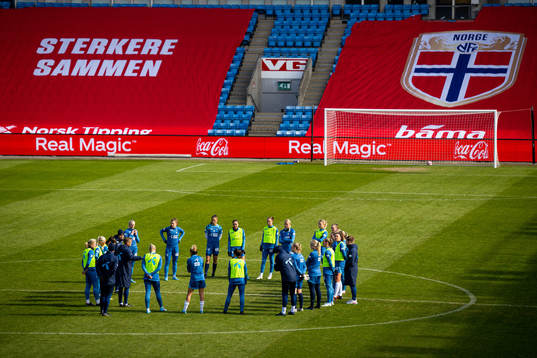 Players and staff of the Norwegian women's national