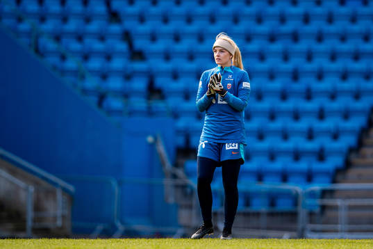 Goalkeeper Guro Pettersen of the Norwegian women's national