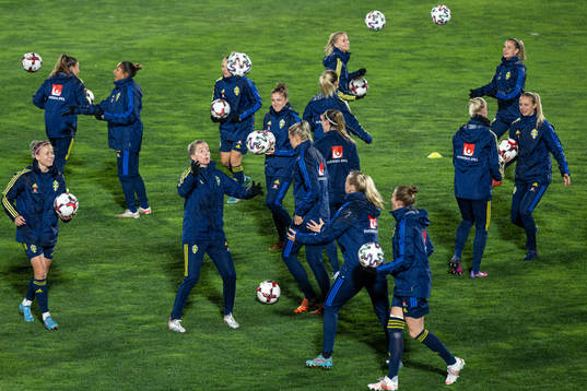 Players of the Swedish women's national football team