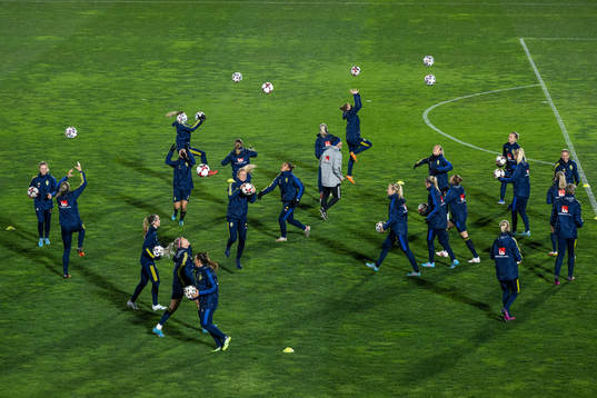 Players of the Swedish women's national football team