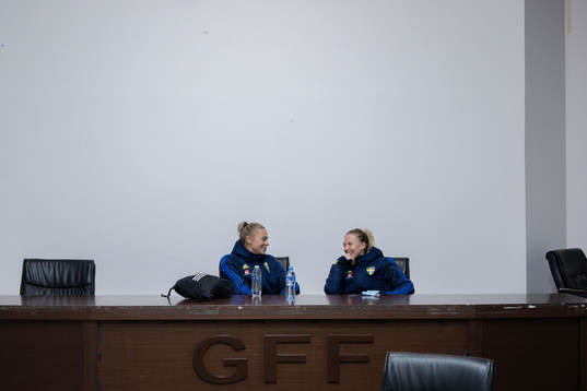 Fridolina Rolfö and Rebecka Blomqvist of the Swedish