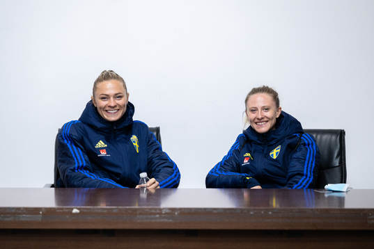 Fridolina Rolfö and Rebecka Blomqvist of the Swedish