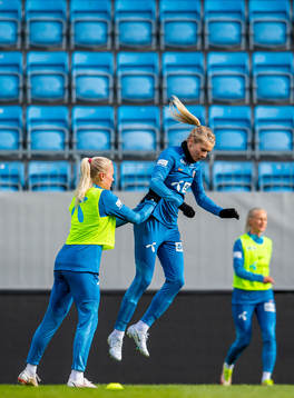 Guro Bergsvand and Ada Hegerberg of the Norwegian women's