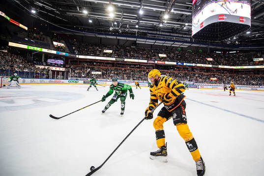 Färjestads Adam Ginning och Skellefteås Petter Granberg