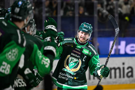 Färjestads Linus Johansson jublar