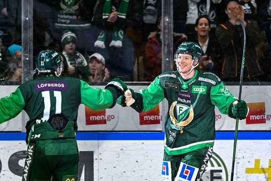 Färjestads Gustav Rydahl jublar