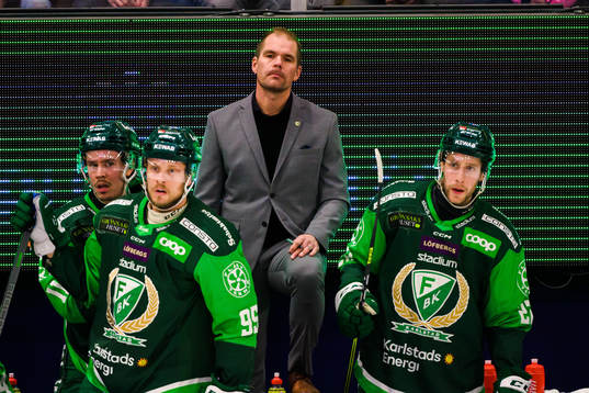 Färjestads tränare Tomas Mitell