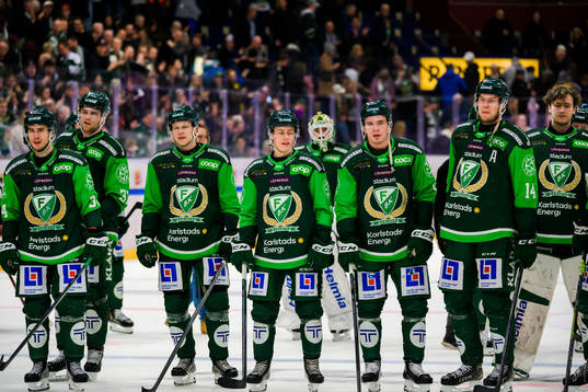 Färjestads spelare jublar