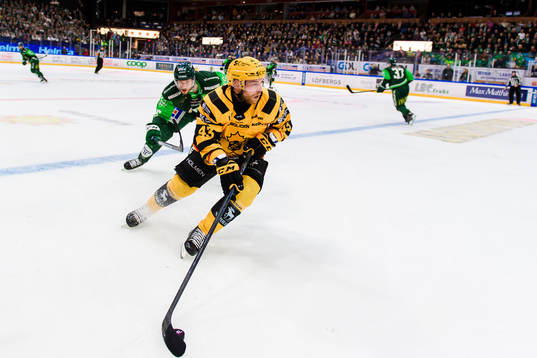 Färjestads Jacob de la Rose och Skellefteås Filip Sandberg