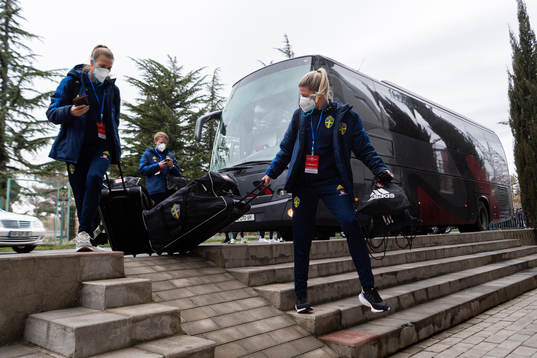 Olivia Schough of Sweden arrives