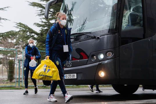 Filippa Angeldahl of Sweden arrives