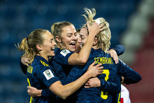Magdalena Eriksson, Fridolina Rolfö and Linda Sembrant of