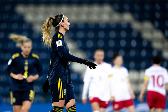 Kosovare Asllani of Sweden celebrates the 0-14 goal