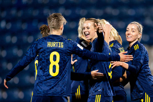 Amanda Ilestedt of Sweden celebrates
