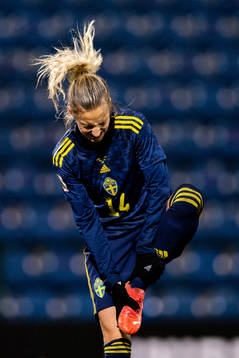 Nathalie Björn of Sweden in pain