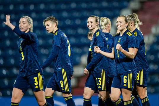 Amanda Ilestedt of Sweden celebrates