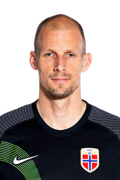 Goalkeeper André Hansen of the Norwegian national football