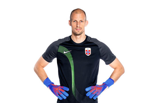 Goalkeeper André Hansen of the Norwegian national football