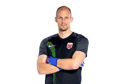 Goalkeeper André Hansen of the Norwegian national football