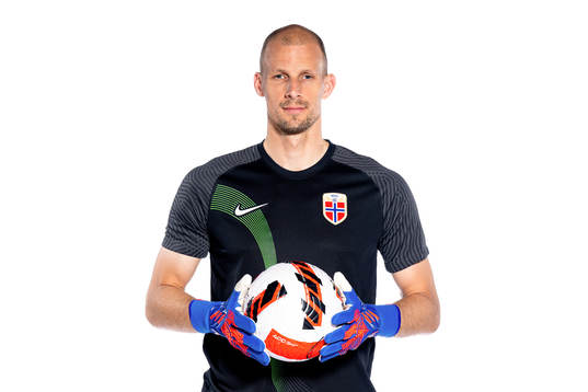 Goalkeeper André Hansen of the Norwegian national football