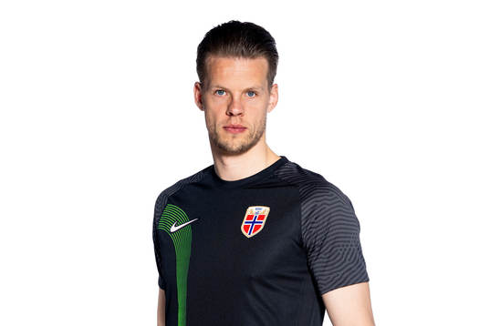 Goalkeeper Ørjan Håskjold Nyland of the Norwegian
