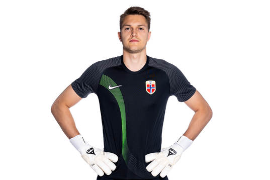 Goalkeeper Jacob Karlstrøm of the Norwegian national