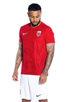 Joshua King of the Norwegian national football team poses
