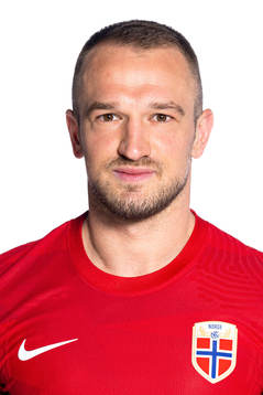 Veton Berisha of the Norwegian national football team poses