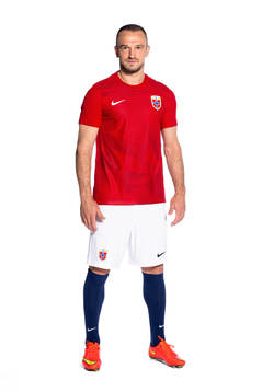 Veton Berisha of the Norwegian national football team poses