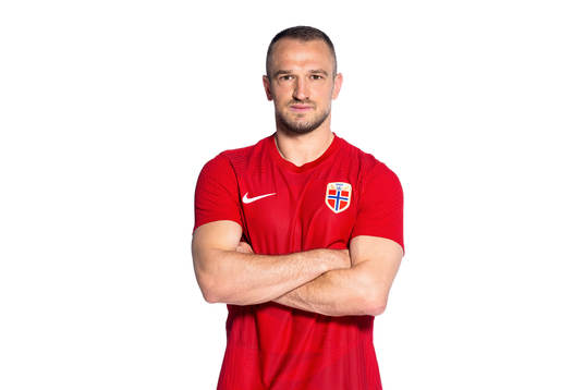 Veton Berisha of the Norwegian national football team poses