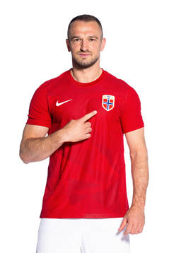 Veton Berisha of the Norwegian national football team poses