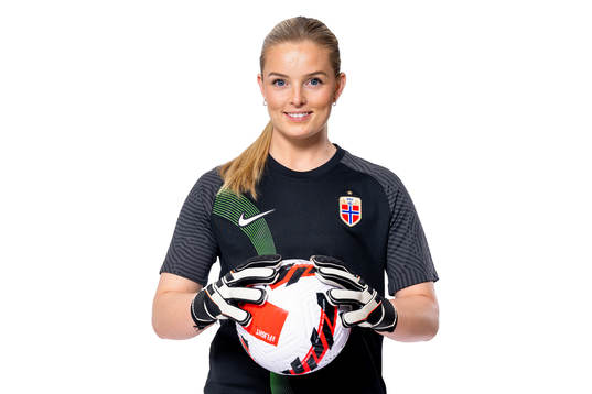 Goalkeeper Guro Pettersen of the Norwegian women’s