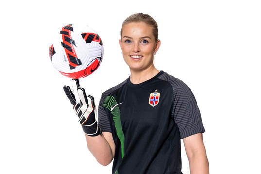Goalkeeper Guro Pettersen of the Norwegian women’s